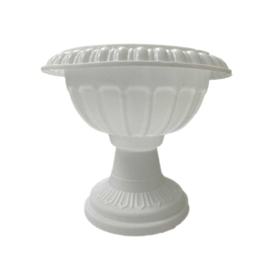 4 Pack Off White Crafted All Weather Roman Inspired Pedestal Column Flower Plant Stand Pot - PVC 11"