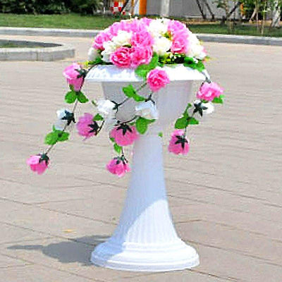4 Pack White Italian Inspired Pedestal Stand Flower Plant Pillar 22" Tall PVC
