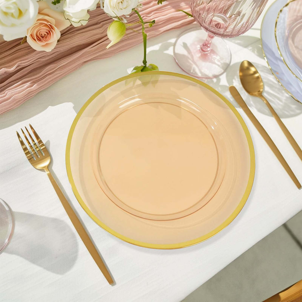 Amber Gold Charger Plates Gold Rim | eFavormart.com