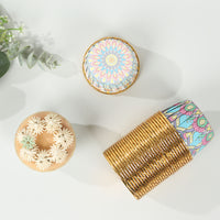 50 Pack Assorted Boho Paper Foil Cupcake Liners, Vintage Expandable Dessert Baking Muffin Cake Cups - 3oz