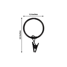 50 Pack Black Metal Openable Drapery Curtain Rings with Clips, Heavy Duty Rustproof Backdrop Clip