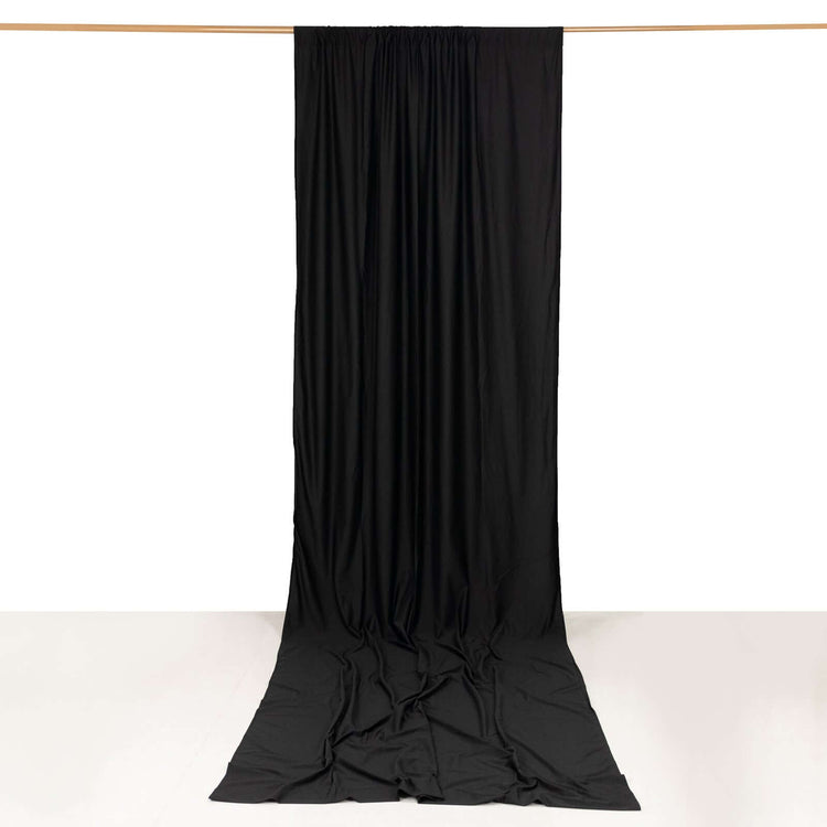 Black Scuba Polyester Backdrop Drape Curtain, Durable Flame Resistant Event Divider Panel Wrinkle