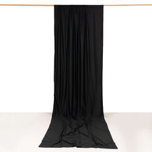 Black Scuba Polyester Backdrop Drape Curtain, Durable Flame Resistant Event Divider Panel Wrinkle