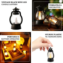 12 Pack Black Vintage Mini LED Candle Lanterns, Battery Operated Decorative Hanging Lanterns