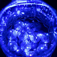 50 Pack Blue Round LED Balloon Lights, Waterproof Battery Operated Mini LED Balls