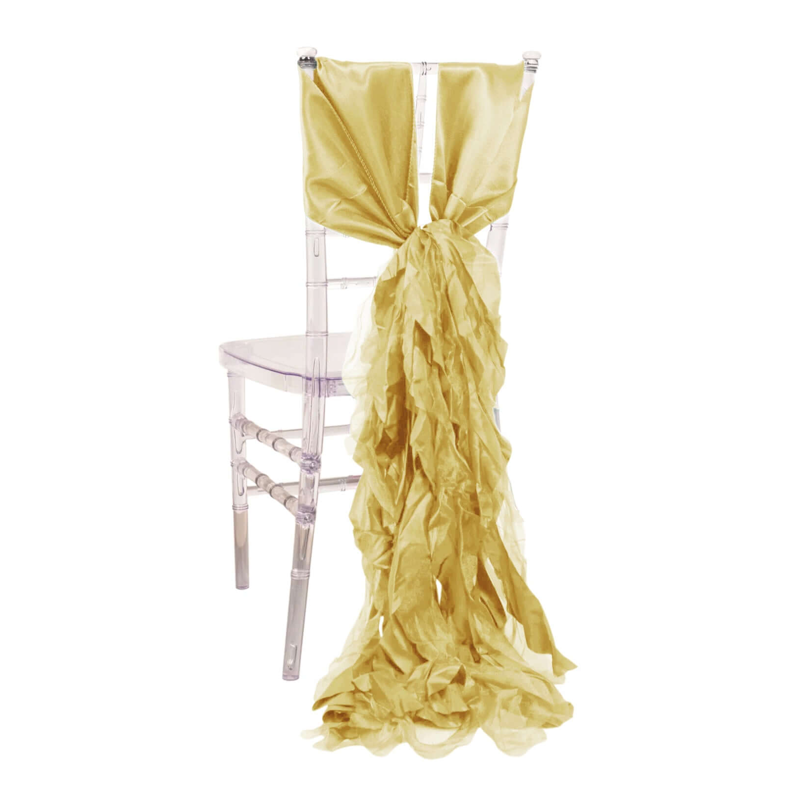 5-Pack Champagne Curly Willow Chair Sashes | eFavormart.com