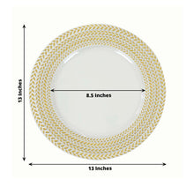 6 Pack Clear Acrylic Charger Plates With Wheat Pattern Gold Rim