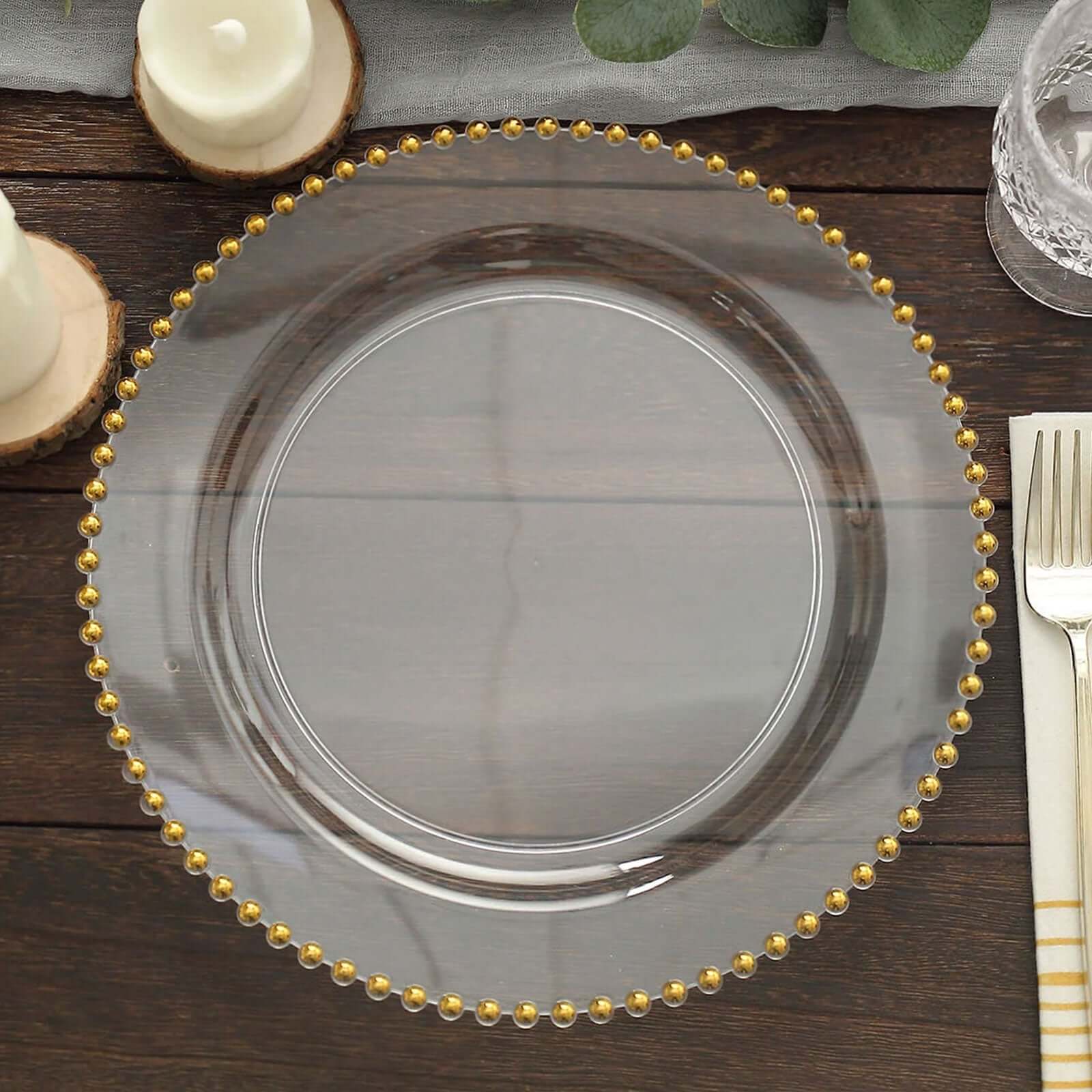 Gold rimmed plastic dinner plates best sale