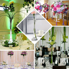 6 Pack Clear Heavy Duty Eiffel Tower Glass Vases with Round Base, Tall Skinny Flower Bud Vase