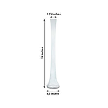 6 Pack Clear Heavy Duty Eiffel Tower Glass Vases with Round Base, Tall Skinny Flower Bud