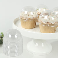 50 Pack Clear Plastic Dome Lids For Cupcake Liners, Disposable Baking Cake Cup Lids - 3"