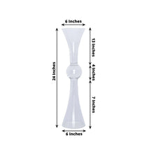 Pack of 4 - 24 Tall Clear Reversible Latour Trumpet Glass Vases