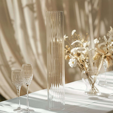 <span style="background-color:transparent;color:#000000;">Elegant Ambiance with Clear Ribbed Candle Holder Glass Shades</span>