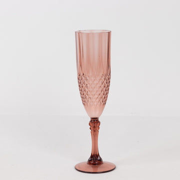 Elevate Every Toast with Dusty Rose Crystal Cut Champagne Glasses