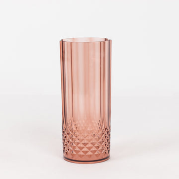 Elegant and Durable: Dusty Rose Shatterproof Tall Cocktail Tumbler Cups