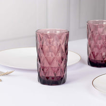 6 Pack Dusty Rose Crystal Cut Whiskey Tumbler Glasses with Heavy Base