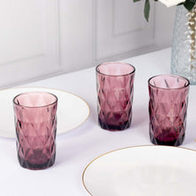 6 Pack Dusty Rose Crystal Cut Whiskey Tumbler Glasses with Heavy Base