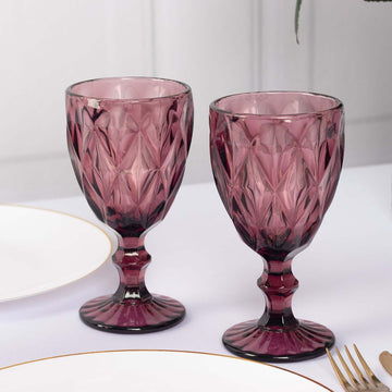 <span style="background-color:transparent;color:#000000;">Timeless Beauty of Dusty Rose Crystal Cut Wine Glasses</span>