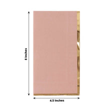 50 Pack Dusty Rose Soft 2 Ply Dinner Paper Napkins with Gold Foil