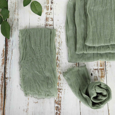5 Pack Gauze Cheesecloth Napkins 24"x19" Dusty Sage Green - Reusable Boho Dinner Napkins
