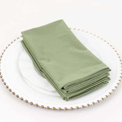 5 Pack Scuba Napkins 20"x20" Dusty Sage Green - Wrinkle-Free & Reusable Cloth Napkins