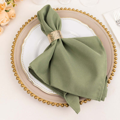 5 Pack Premium Polyester Napkins 20"x20" Dusty Sage Green - 220GSM Stain & Wrinkle Resistant Cloth Napkins