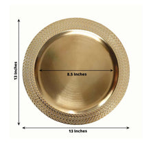 6 Pack Gold Acrylic Charger Plates With Wheat Pattern Rim