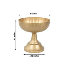 4 Pack Gold Metal Compote Pedestal Bowl Flower Vases in Grecian Urn Style, Decorative