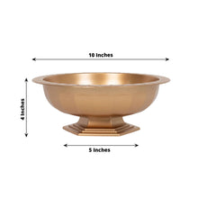 3 Pack Gold Roman Style Footed Compote Bowl Flower Vase, Round Decorative Plastic