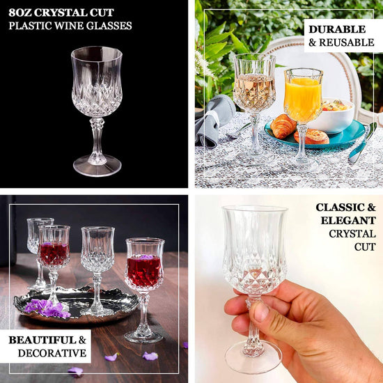 Efavormart 6 Pack 9 oz Clear Disposable Stemless Champagne Flutes with Gold  RIM Cylinder Glass