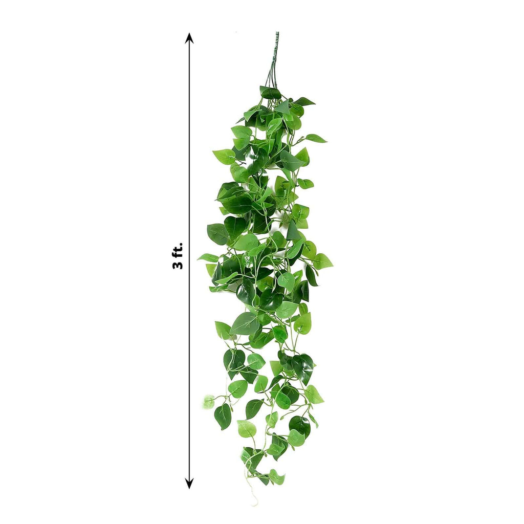 Green Silk Pothos Artificial Hanging Plants 8694