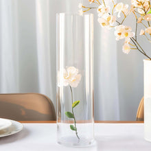 Set Of 6 Round Heavy Duty Clear Cylinder Glass Vases 14 Inch