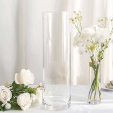 Tall Cylinder Heavy Duty Clear Glass Vases Set Of 6 Round 14 Inch