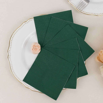 50-Pack Paper Beverage Napkins 2 Ply Hunter Emerald Green 5"x5" - Soft Disposable Cocktail Napkins 18GSM