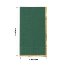 50 Pack Hunter Emerald Green Soft 2 Ply Dinner Paper Napkins with Gold Foil