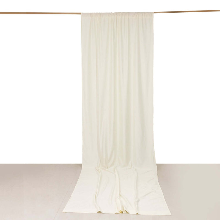 Ivory Scuba Polyester Backdrop Drape Curtain, Durable Flame Resistant Event Divider Panel Wrinkle