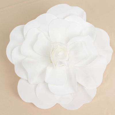 4 Pack Large White Real Touch Artificial Foam DIY Craft Roses 16"