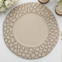 6 Pack Matte Finish Taupe Hammered Charger Plates, Flat Modern Dinner Serving Plates - 13inch