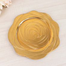 6 Pack Metallic Gold Acrylic Charger Plates With Ribbed Rose Pattern