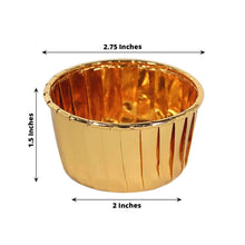 50 Pack Metallic Gold Foil Cupcake Liners, Dessert Baking Muffin Cake Cups - 3oz