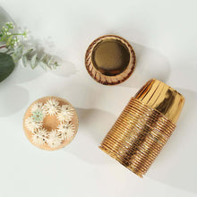 50 Pack Metallic Gold Foil Cupcake Liners, Dessert Baking Muffin Cake Cups - 3oz