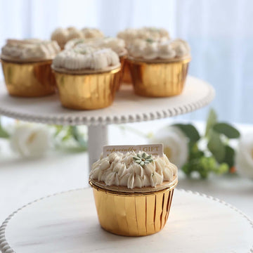 Durability and Functional - Metallic Gold Foil Cupcake Liners