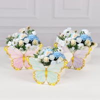 12 Pack Mixed Paper Butterfly Party Favor Boxes, Candy Gift Flower Boxes Centerpiece Tea Party Supplies - 6"x8"