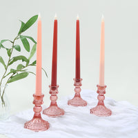 8 Pack Mixed Pink Flameless LED Taper Candles, Flickering Battery Operated Candles - 11"