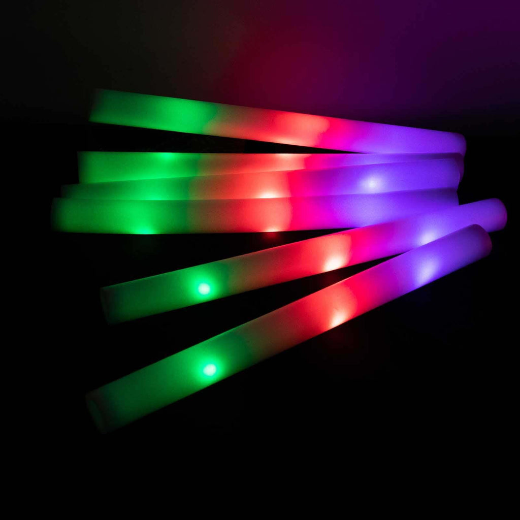 20-Pack Multicolor LED Foam Glow Sticks | EFavormart.com