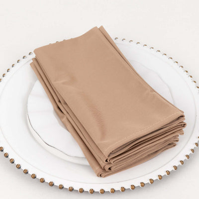 5 Pack Scuba Napkins 20"x20" Nude - Wrinkle-Free & Reusable Cloth Napkins