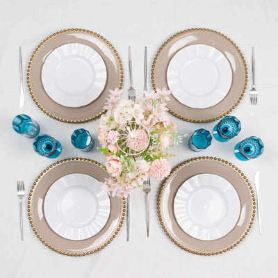 6-Pack Transparent Plastic Highball Drink Glasses 14oz, Crystal Cut Style Ocean Blue - Shatterproof Tall Cocktail Tumblers