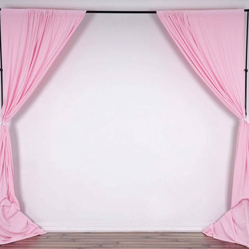 Pink Scuba Polyester Curtain Panel: Add Elegance to Your Event Decor