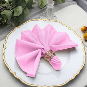 Create a Stunning Table Setting with Pink Seamless Cloth Dinner Napkins