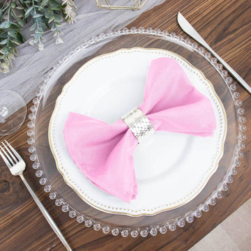 Elegant Pink Seamless Cloth Dinner Napkins for a Charming Table Setting